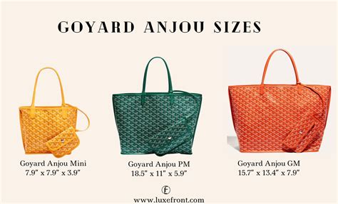 goyard classic color|Goyard tote bag size comparison.